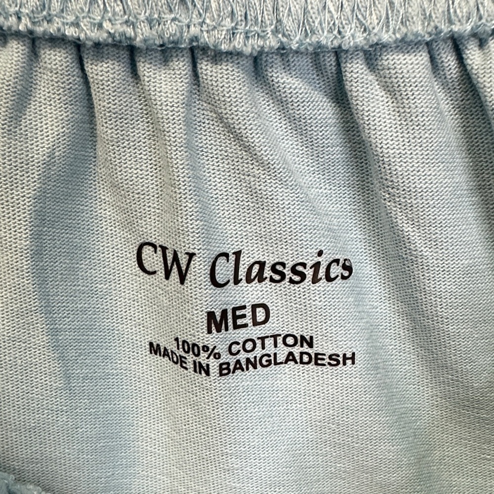 CW Classics Light Blue 100% Cotton Maxi Skirt with Drawstring Waist Pockets M - Picture 2 of 5